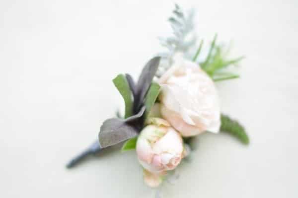 Soft pink, blush, grey and white mens buttonhole for a summer wedding. See more blush flower inspiration on our Pinterest boards www.pinterest.com/green_parlour