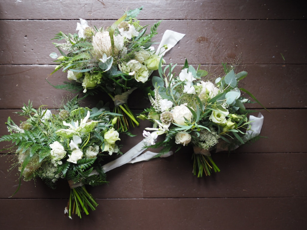 white rose wedding flower bouquet for a country style wedding