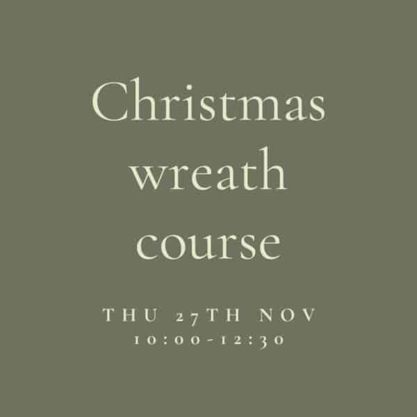 Wreath making events for Christmas near Reading. Small door wreath workshop lead by Local florist Emma at the Green Parlour Flower School studio in Pangbourne