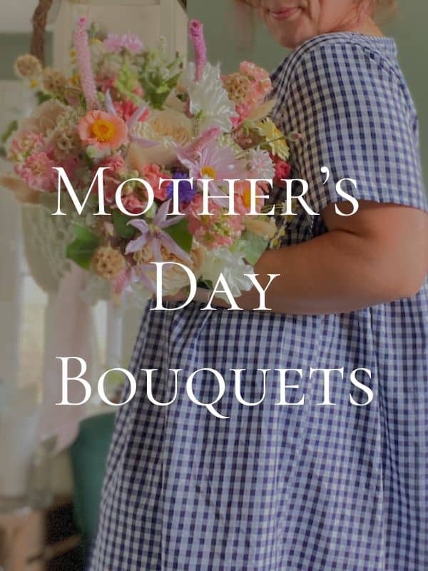 pastel bouquet of spring flowers for mothers day